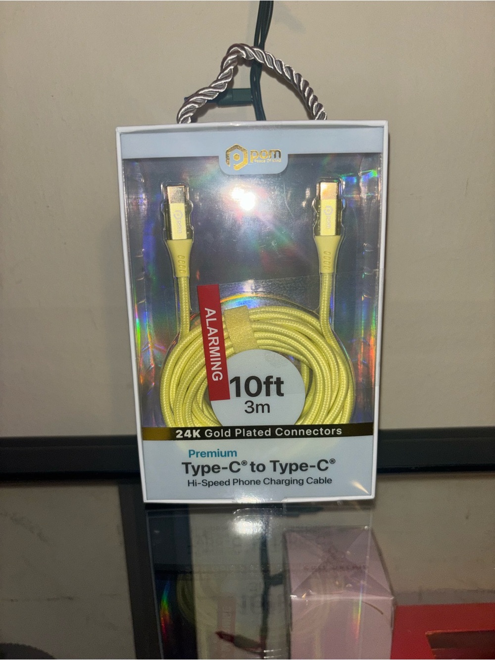 Premium Yellow Type-C to Type-C 10ft Charging Cable